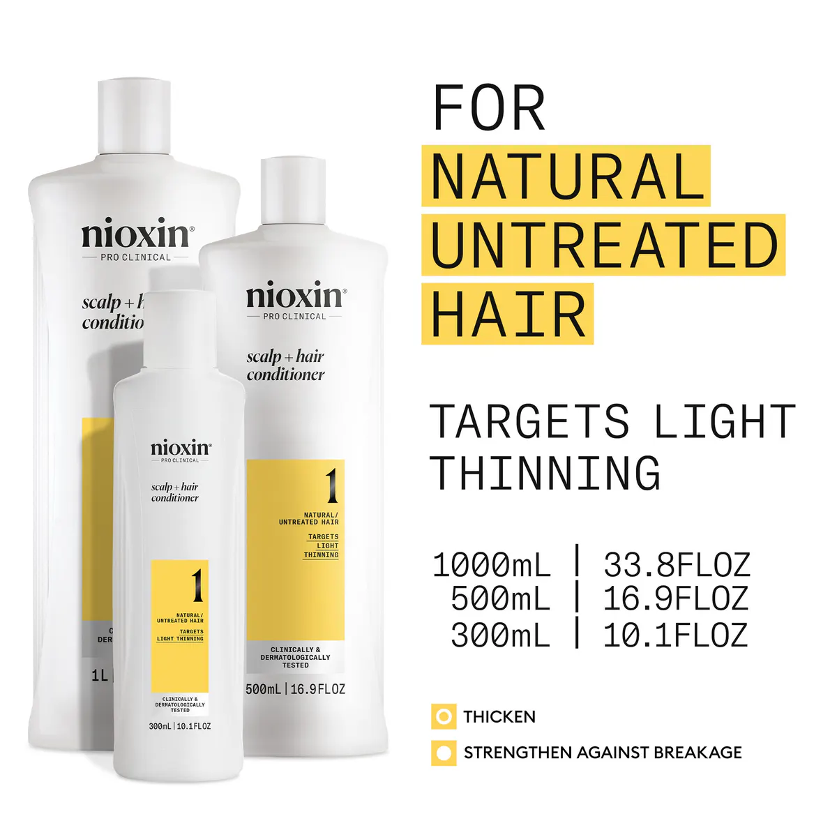 Nioxin System 1 Cleanser Shampoo and Scalp Therapy Revitalising Conditioner 1000ml Bundle, view 6