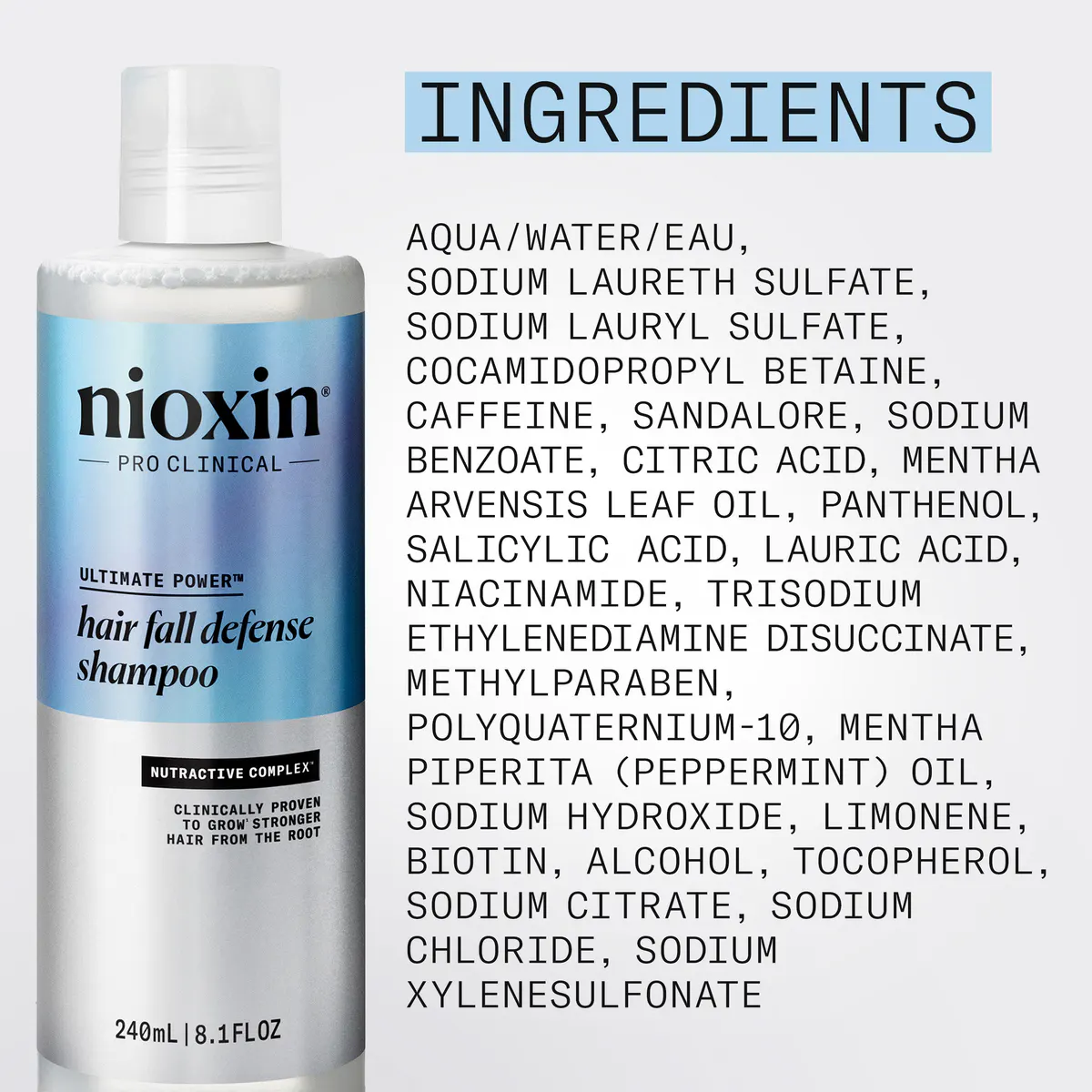 Nioxin Hair Fall Defense Shampoo 240mL, view 7