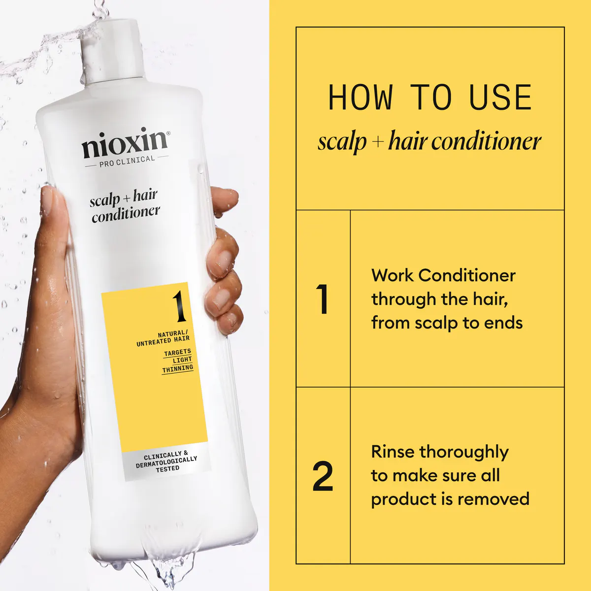 Nioxin System 1 Scalp + Hair Thickening Conditioner 1000ml, view 3