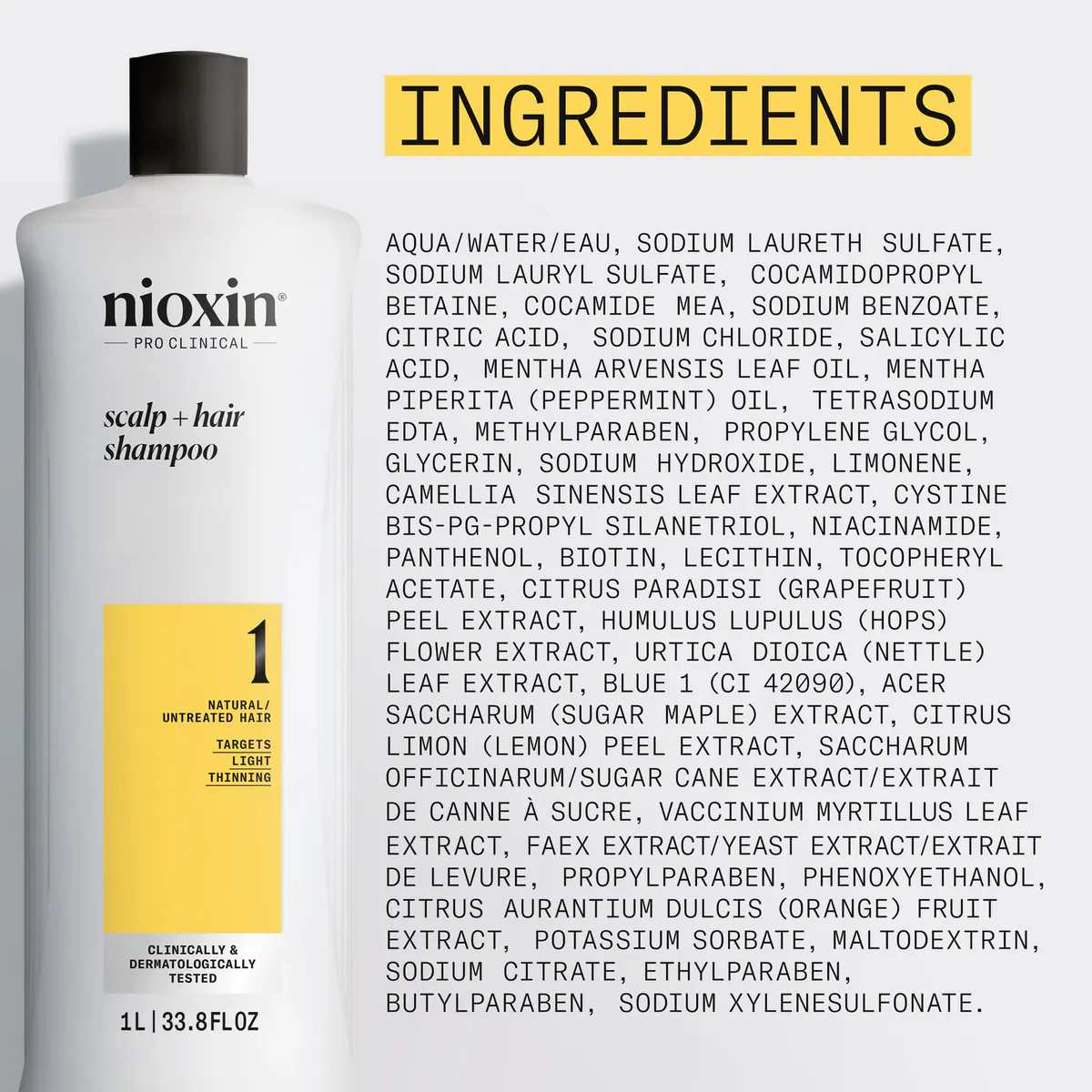 Nioxin System 1 Scalp + Hair Thickening Shampoo 1000ml, view 5