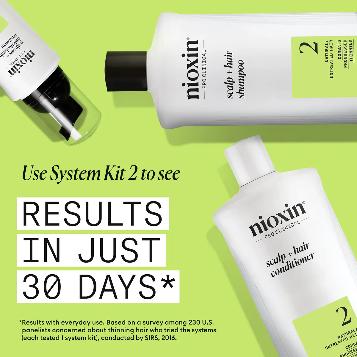 Nioxin System 2 Cleanser Shampoo and Scalp Therapy Revitalising Conditioner 1000ml Bundle, view 2