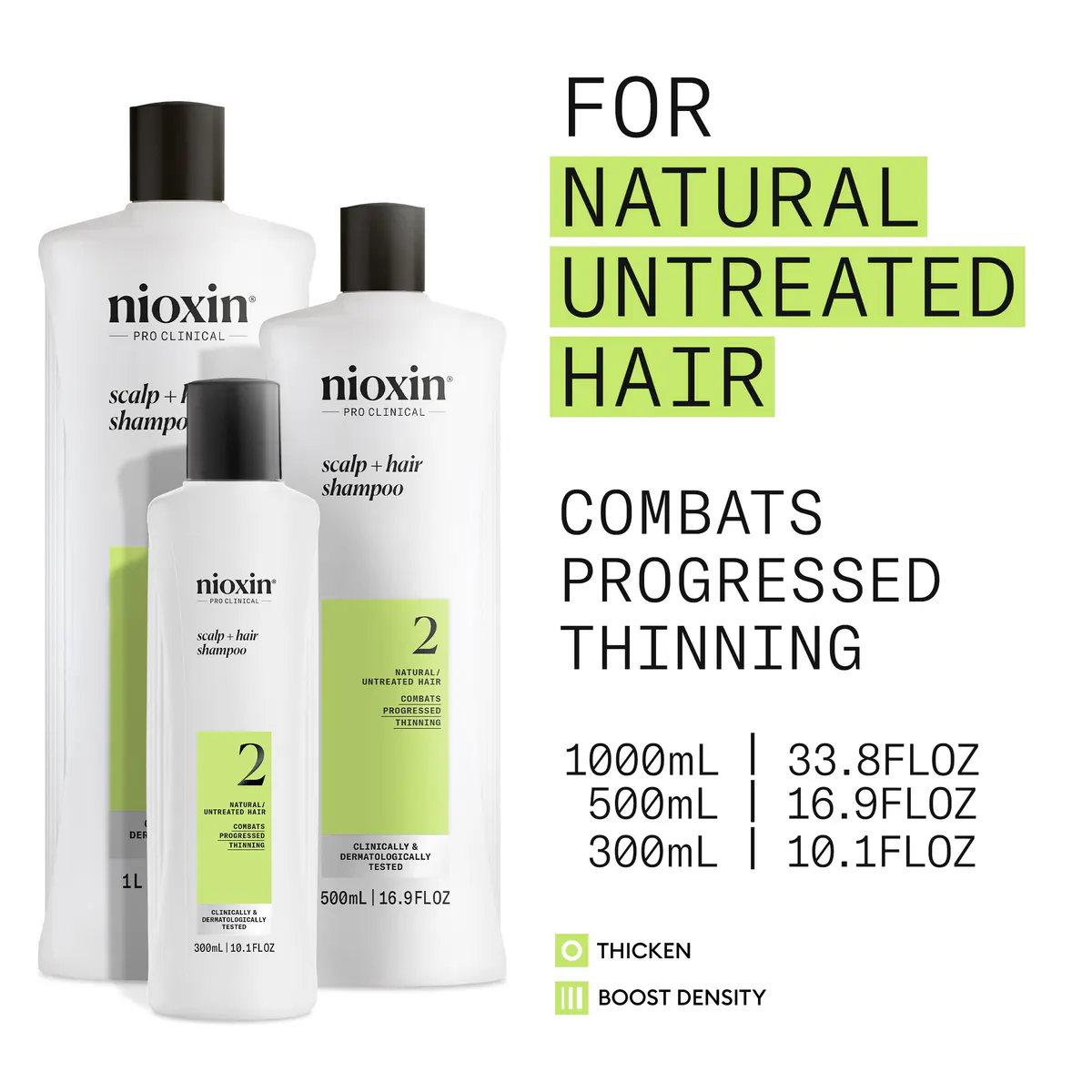 Nioxin System 2 Cleanser Shampoo and Scalp Therapy Revitalising Conditioner 1000ml Bundle, view 5