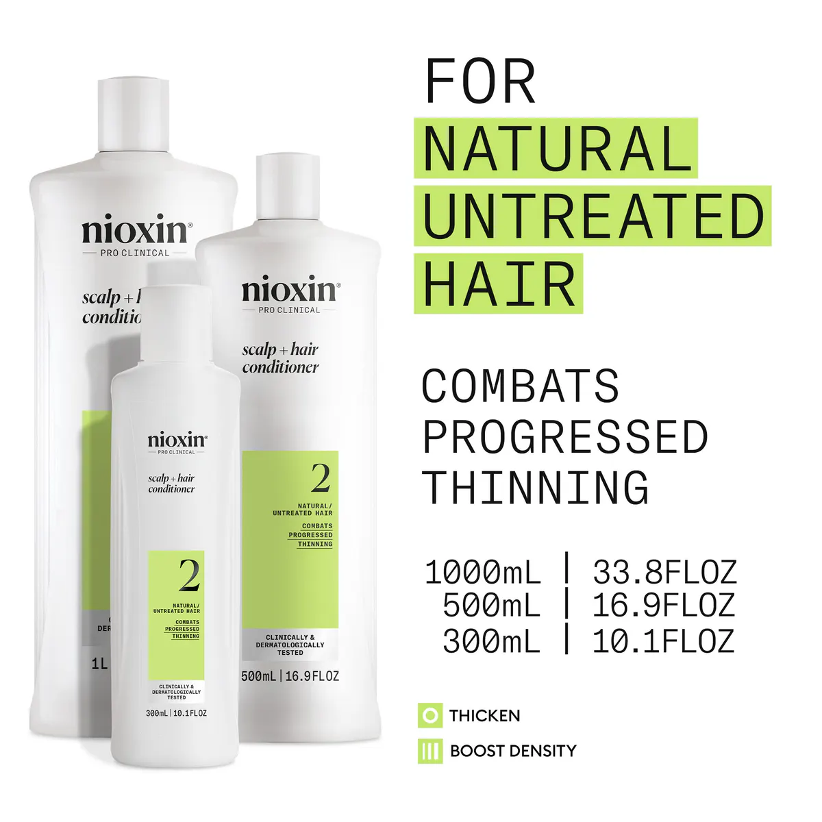 Nioxin System 2 Cleanser Shampoo and Scalp Therapy Revitalising Conditioner 1000ml Bundle, view 6