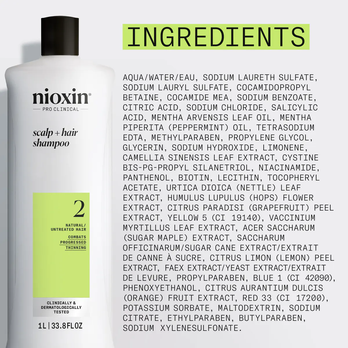 Nioxin System 2 Scalp + Hair Thickening Shampoo 1000ml, view 5