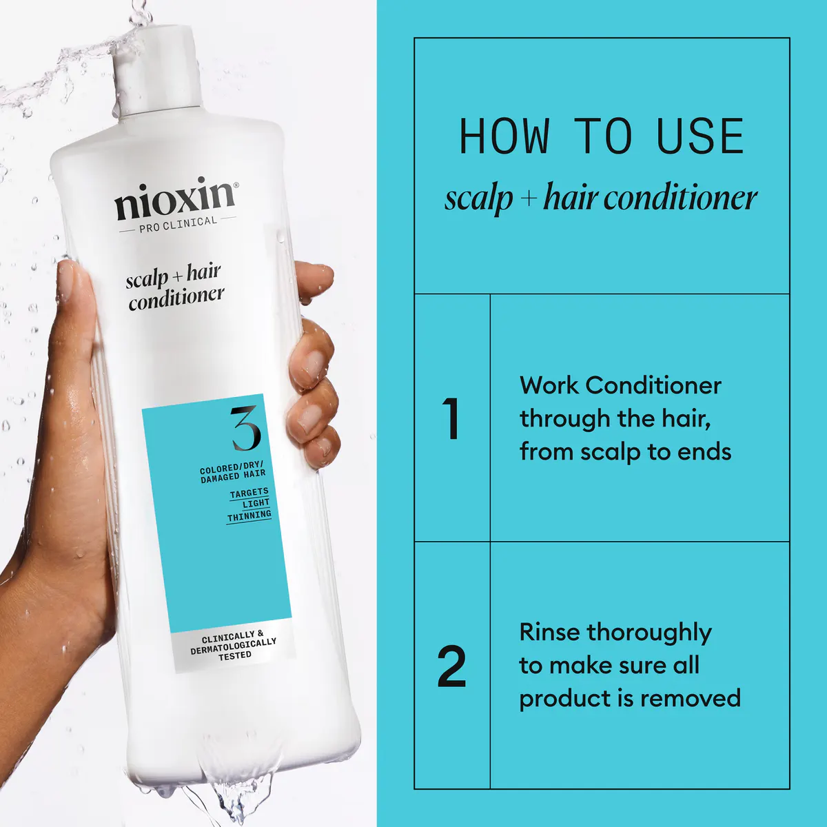 Nioxin System 3 Scalp + Hair Thickening Conditioner 1000ml, view 3