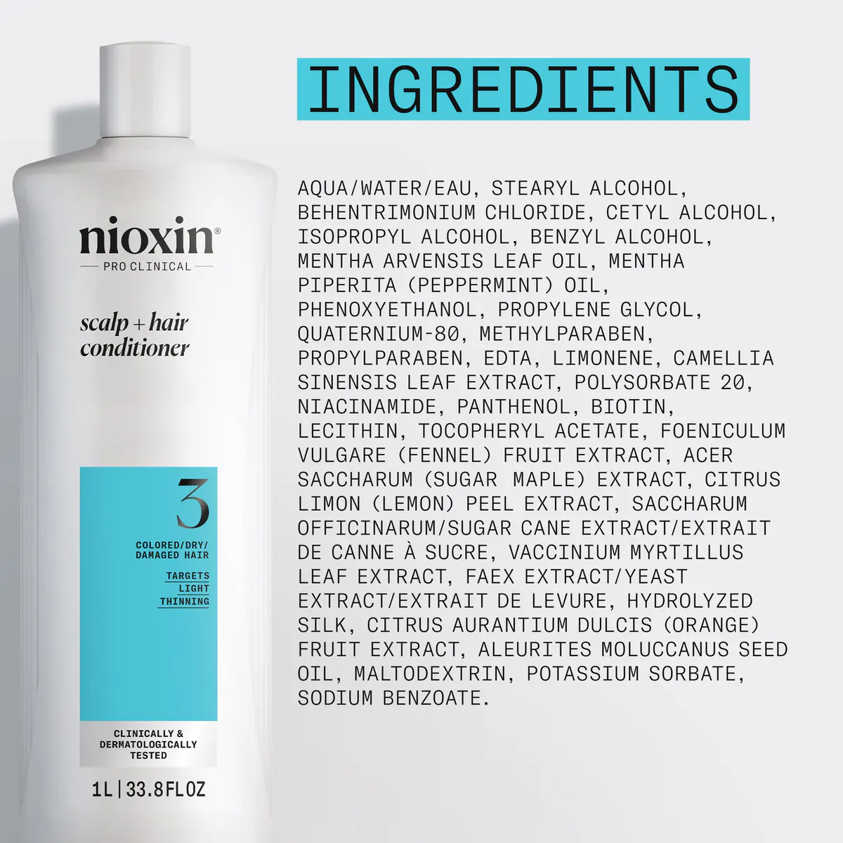 Nioxin System 3 Scalp + Hair Thickening Conditioner 1000ml, view 6
