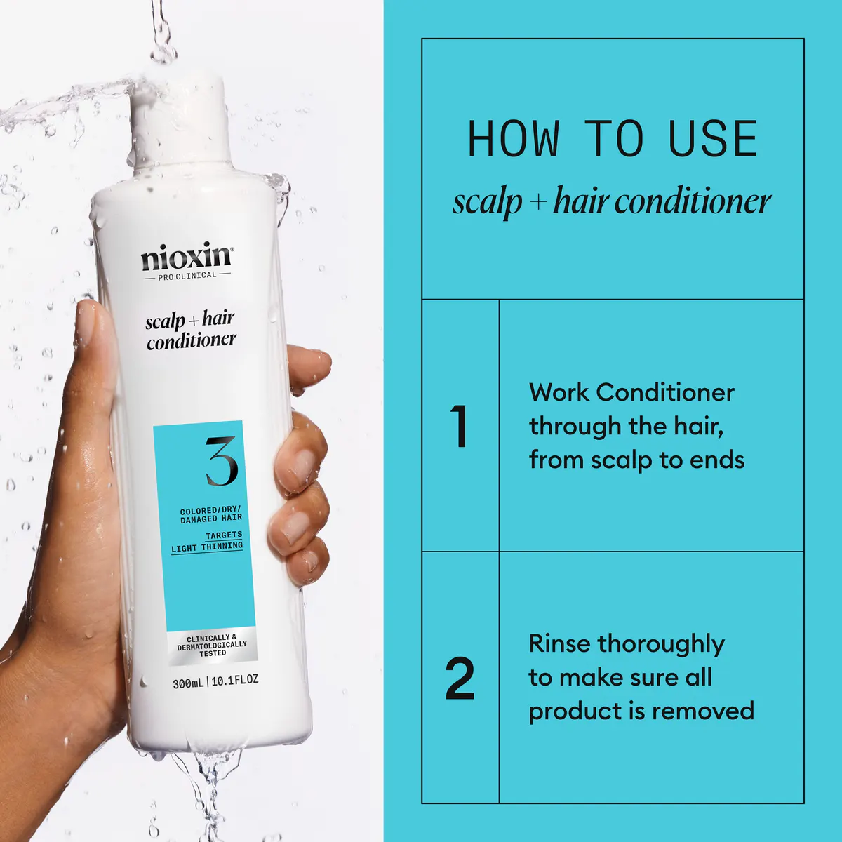 Nioxin System 3 Scalp + Hair Thickening Conditioner 300ml, view 3
