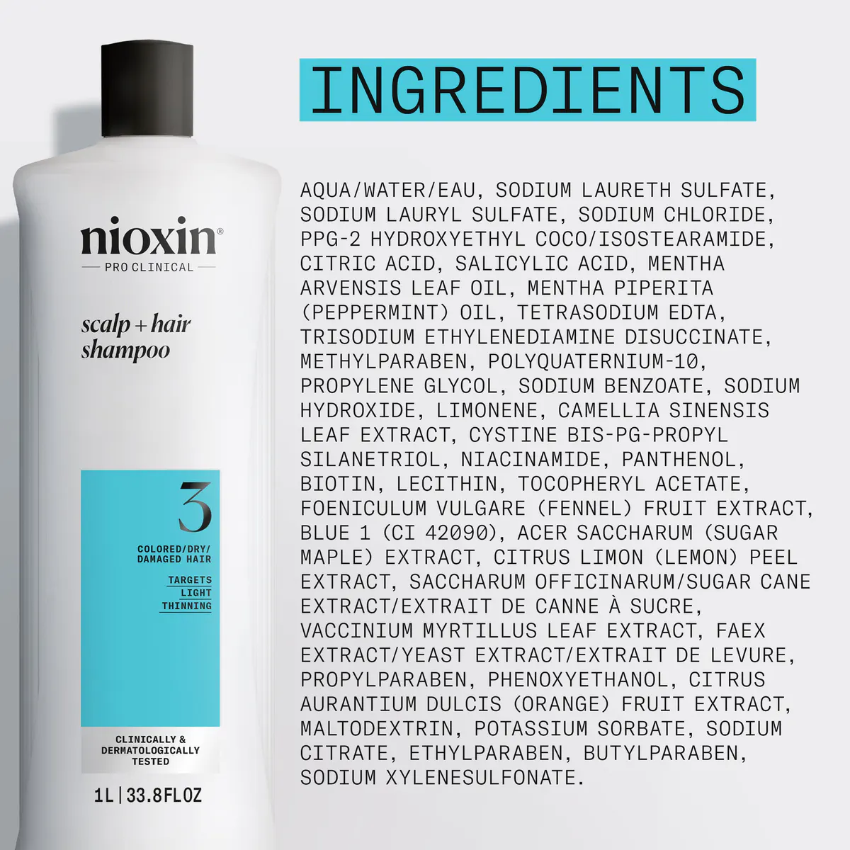 Nioxin System 3 Scalp + Hair Thickening Shampoo 1000ml, view 5