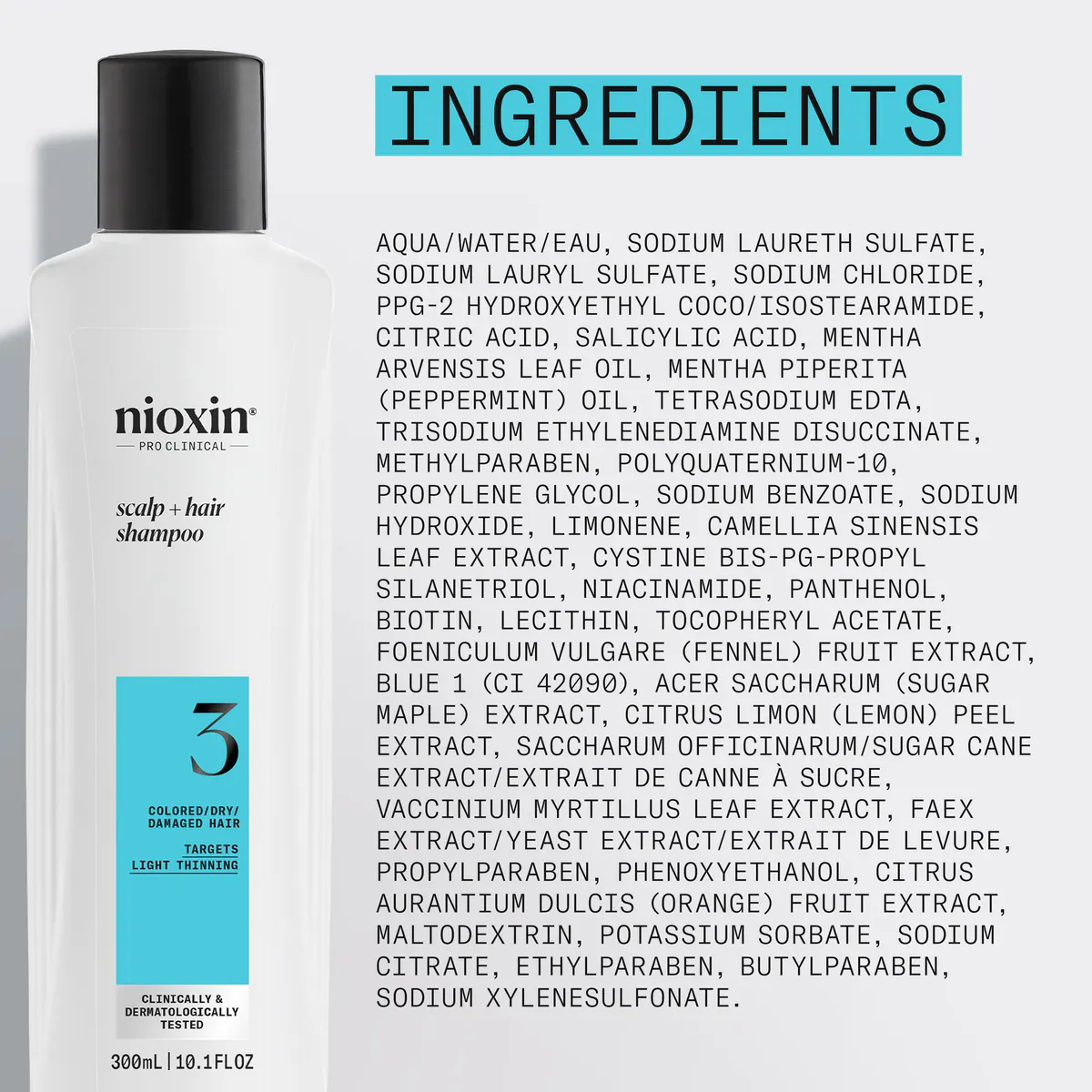 Nioxin System 3 Scalp + Hair Thickening Shampoo 300ml, view 5