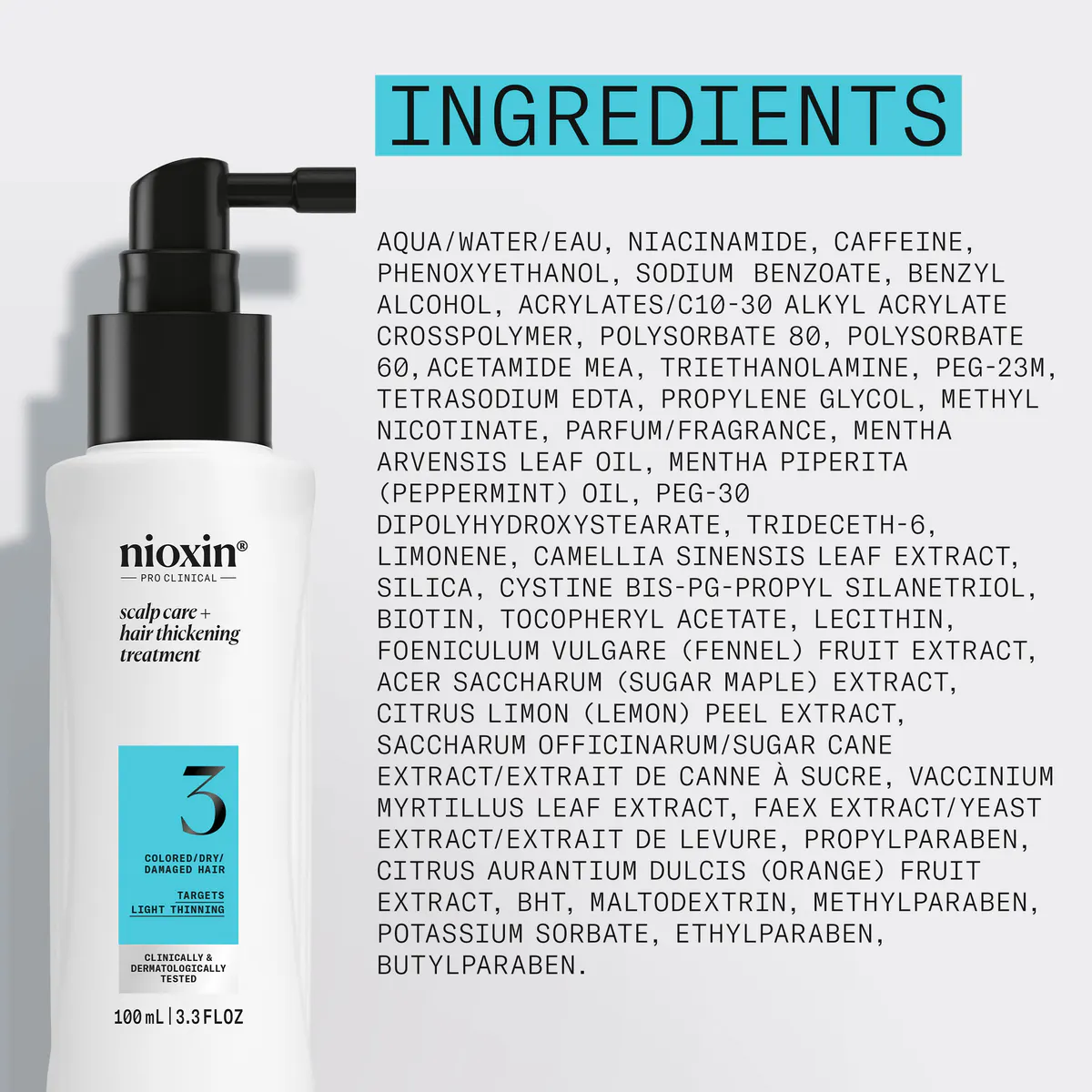 Nioxin System 3 Scalp + Hair Thickening Treatment 100ml, view 6