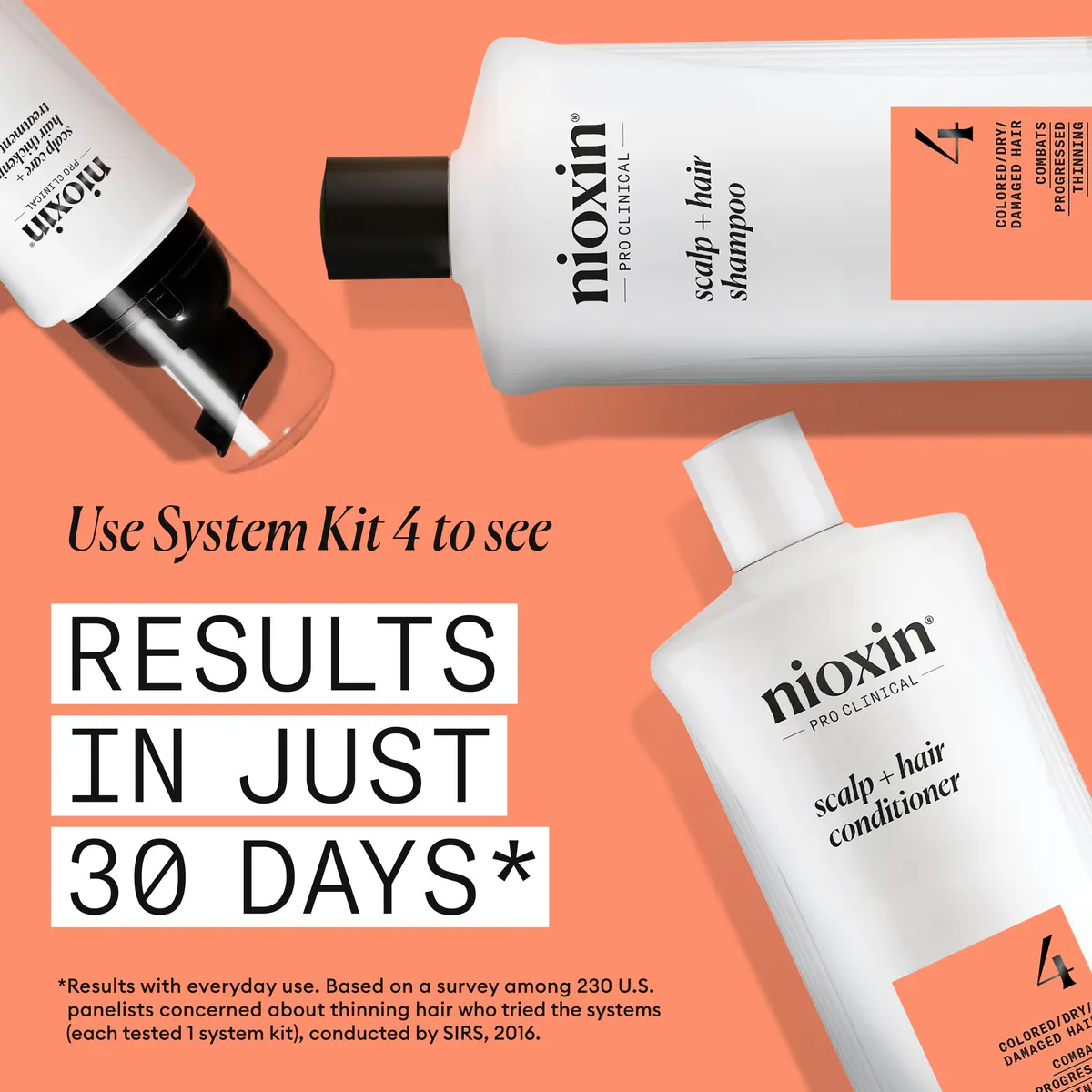 Nioxin System 4 Cleanser Shampoo and Scalp Therapy Revitalising Conditioner 1000ml Bundle, view 2