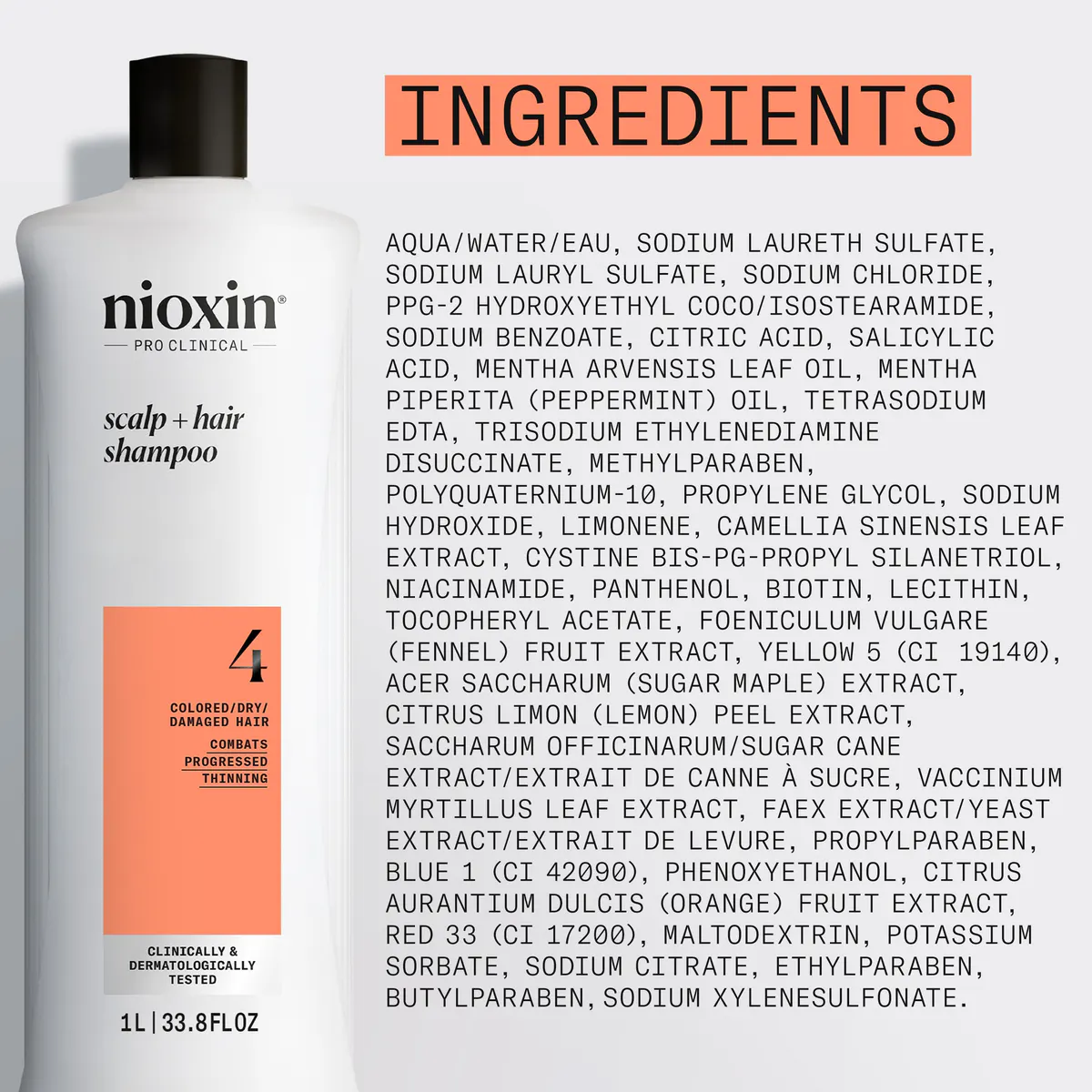 Nioxin System 4 Scalp + Hair Thickening Shampoo 1000ml, view 5