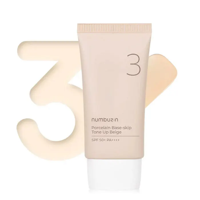 Numbuzin No.3 Porcelain Base Skip Tone Up Beige Cream 50ml, view 4