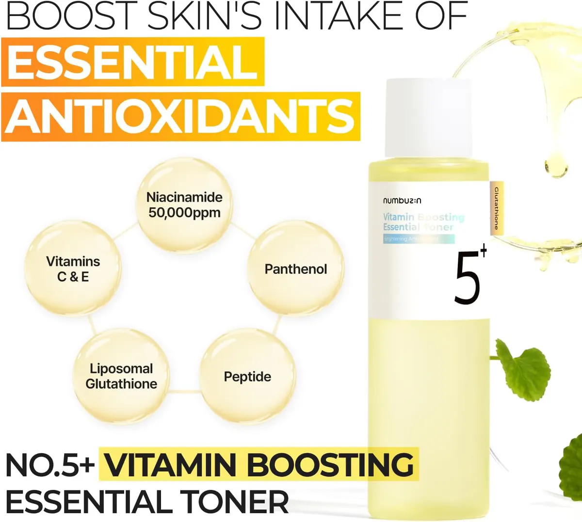 Numbuzin No.5 Vitamin Boosting Essence Toner 200ml, view 5