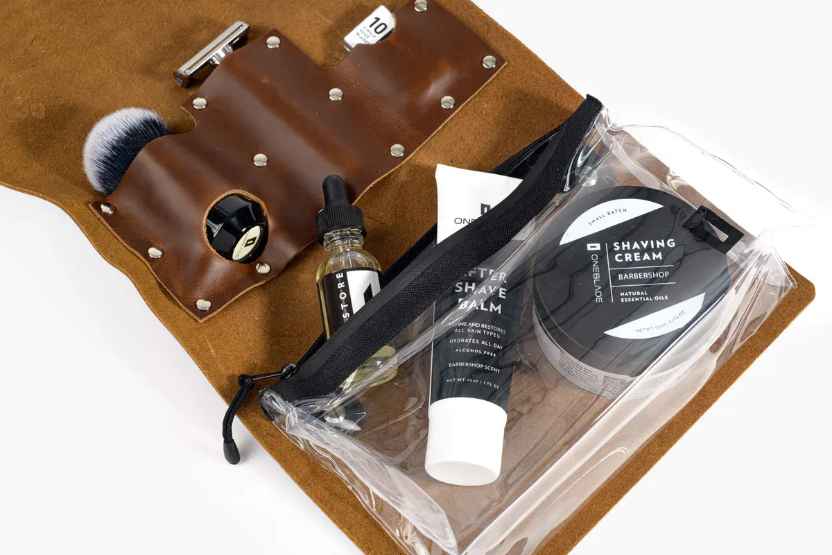OneBlade Leather Dopp Kit - Brown, view 3
