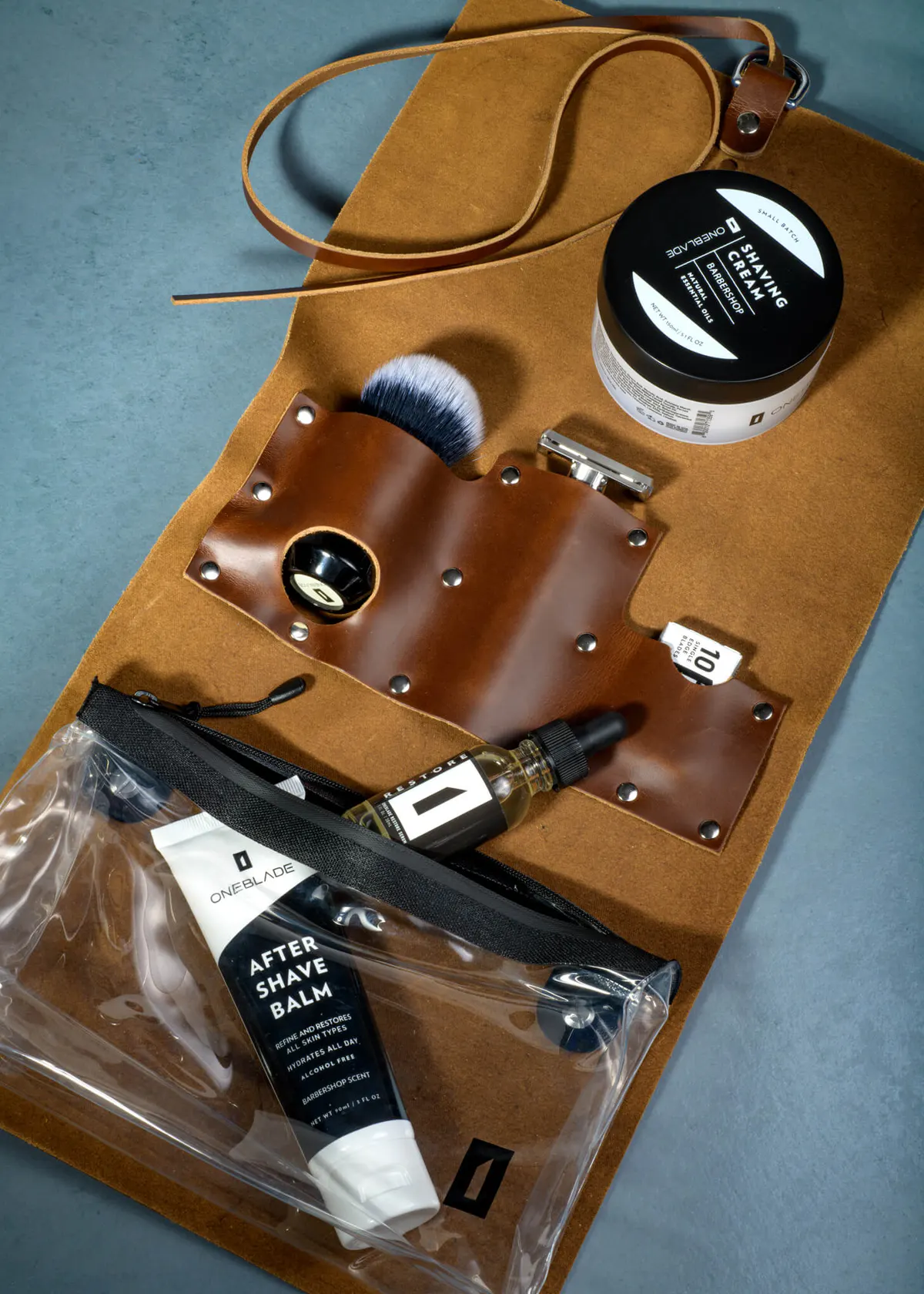 OneBlade Leather Dopp Kit - Brown, view 4