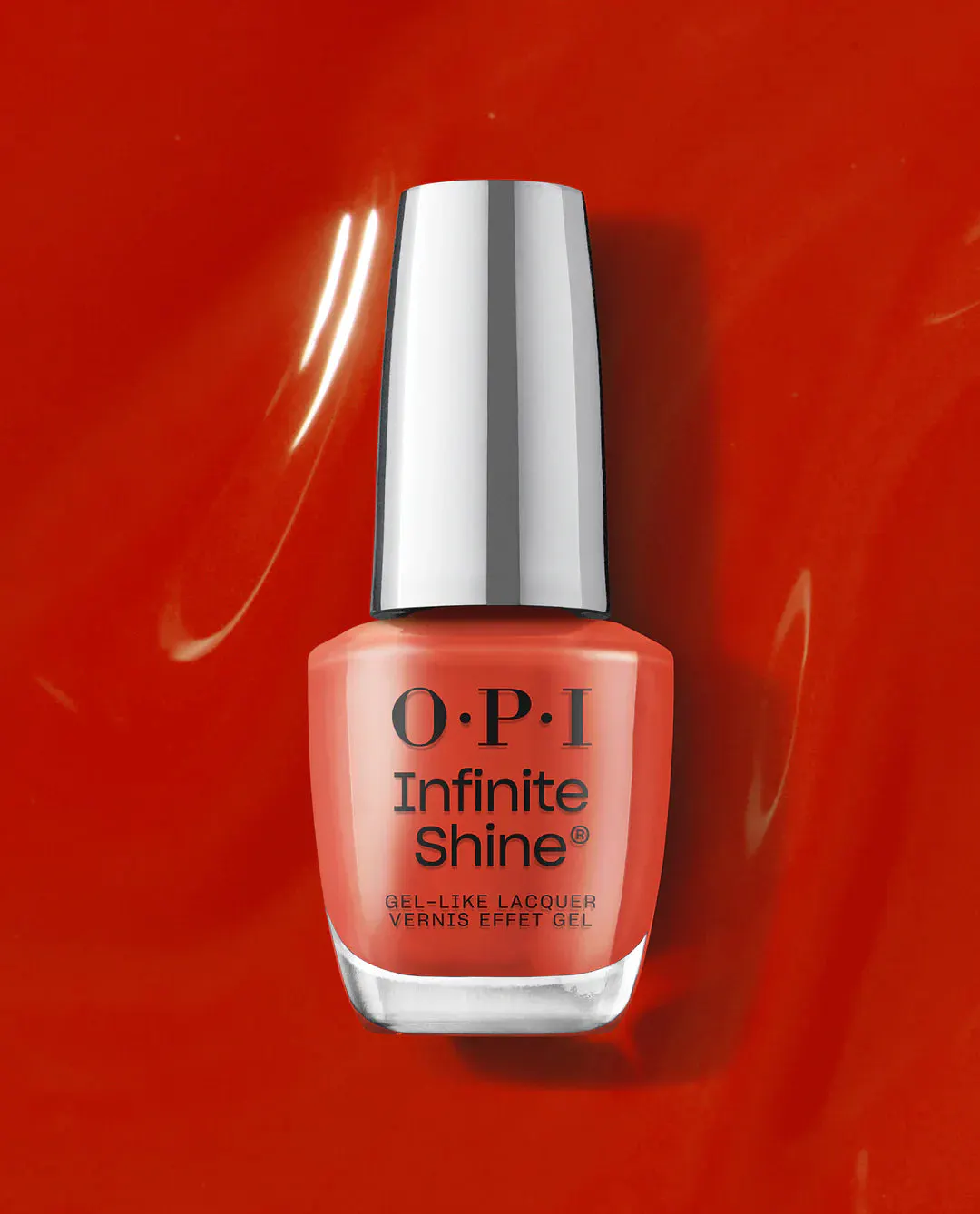 OPI Infinite Shine Knock 'Em Red 15ml, view 4