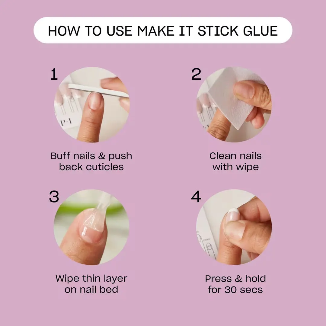 OPI Make It Stick Brush-on Press-on Nail Glue 15ml, view 5