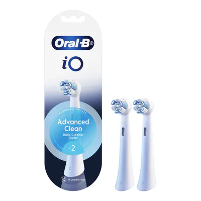 iO Advanced Clean White Electric Toothbrush Replacement Heads, 2pk