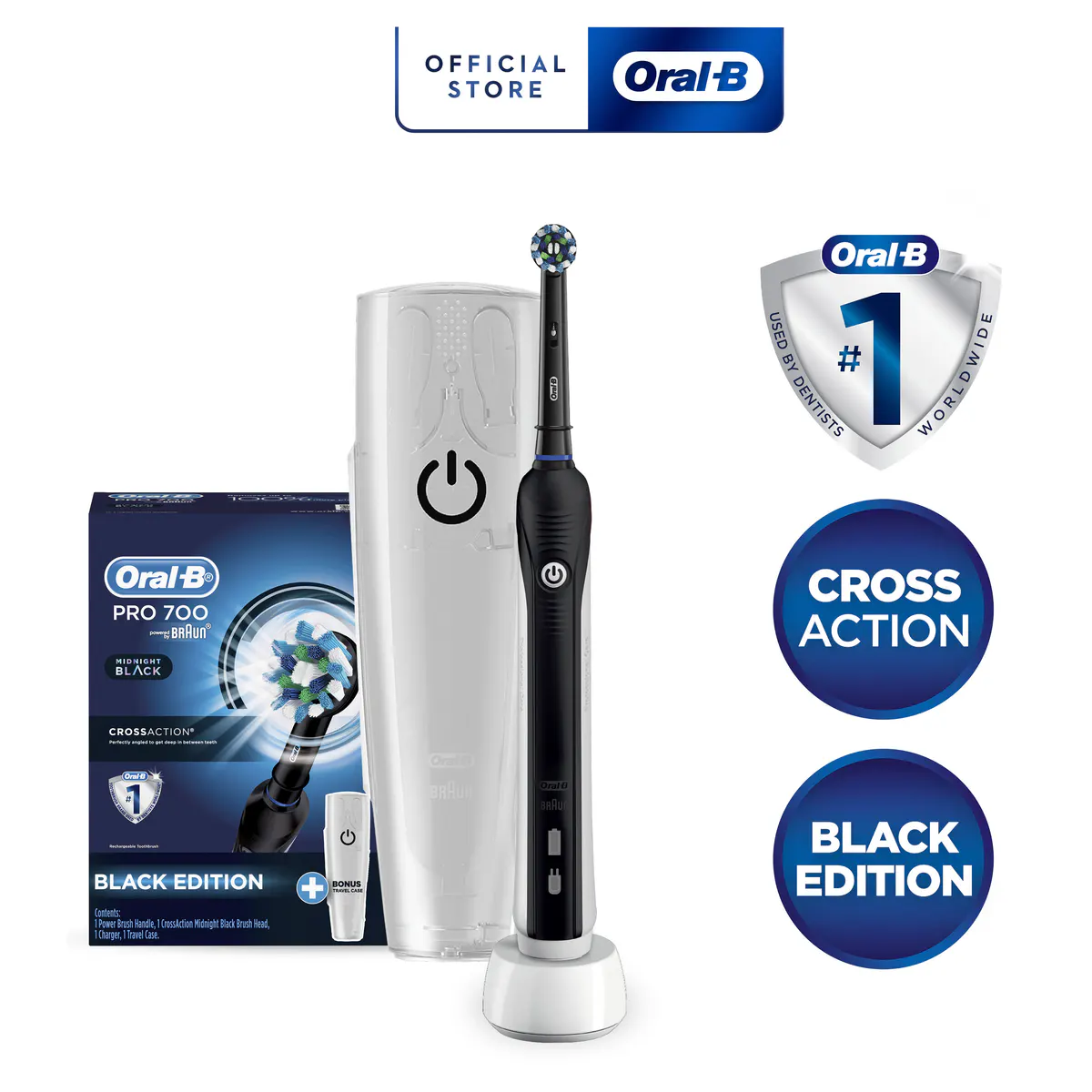 Oral-B Pro 700 Electric Toothbrush BLACK, view 4