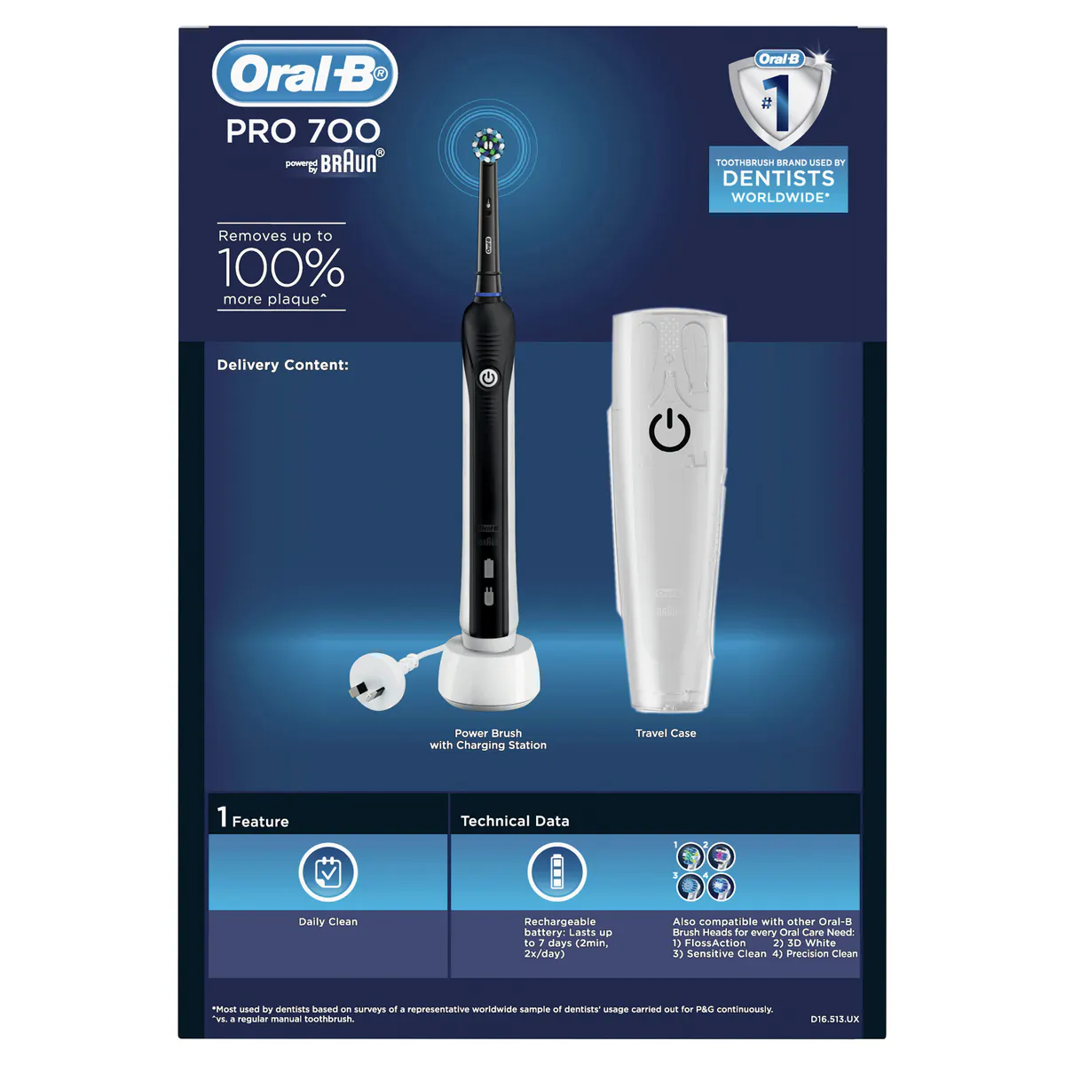 Oral-B Pro 700 Electric Toothbrush BLACK, view 5