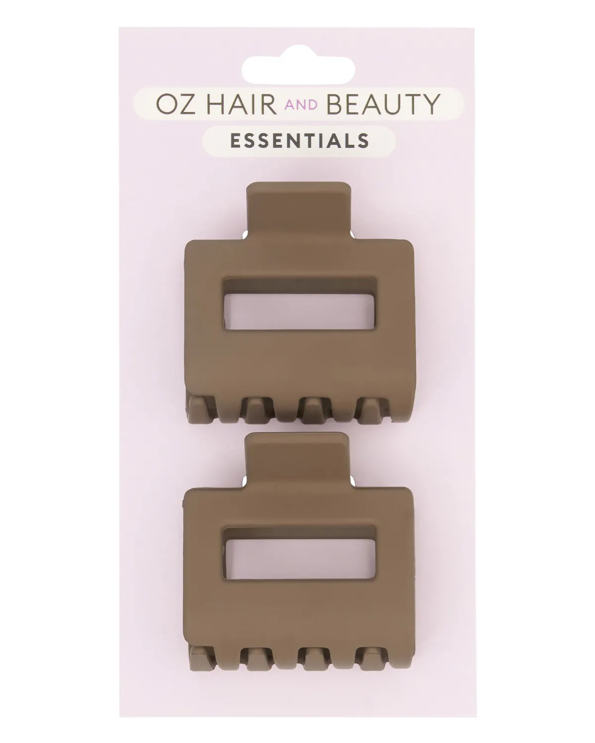 Oz Essentials Mini Claw Clip Duo - Brown, view 2