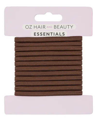 Oz Essentials Thick Hair Elastic 12 Pack - Brown