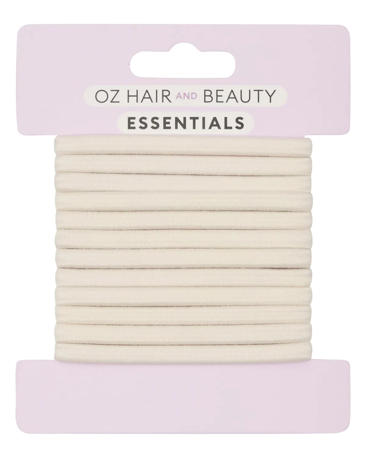 Oz Essentials Thick Hair Elastic 12 Pack - Cream