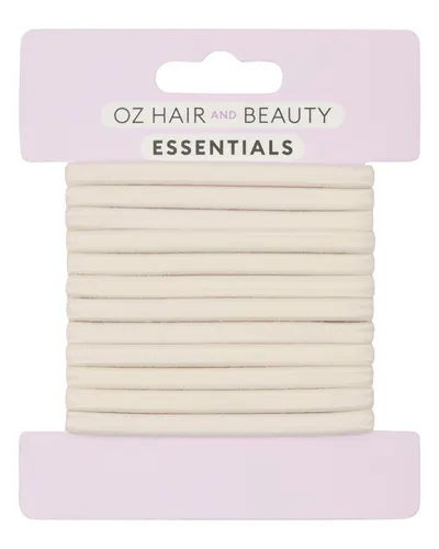 Oz Essentials Thick Hair Elastic 12 Pack - Cream