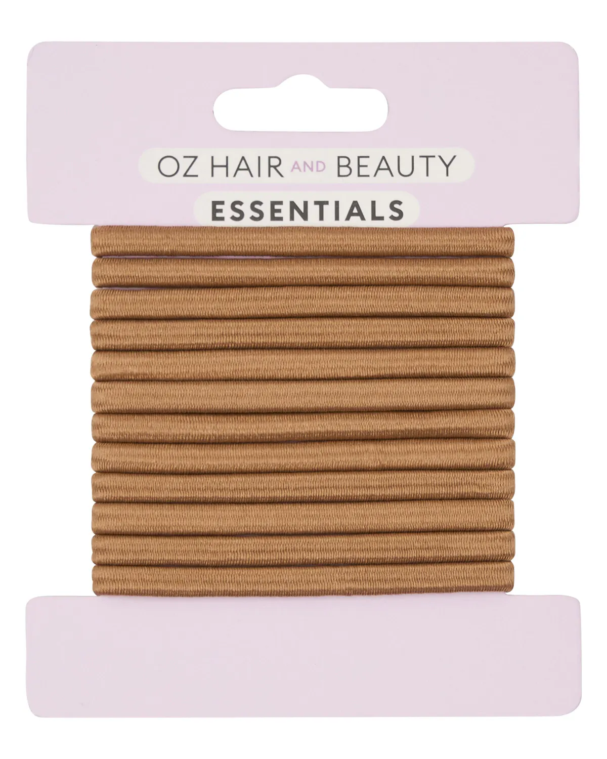 Oz Essentials Thick Hair Elastic 12 Pack - Light Brown