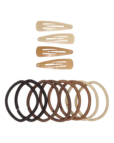 Oz Essentials Hair Clip and Elastic Set - Multi Colour