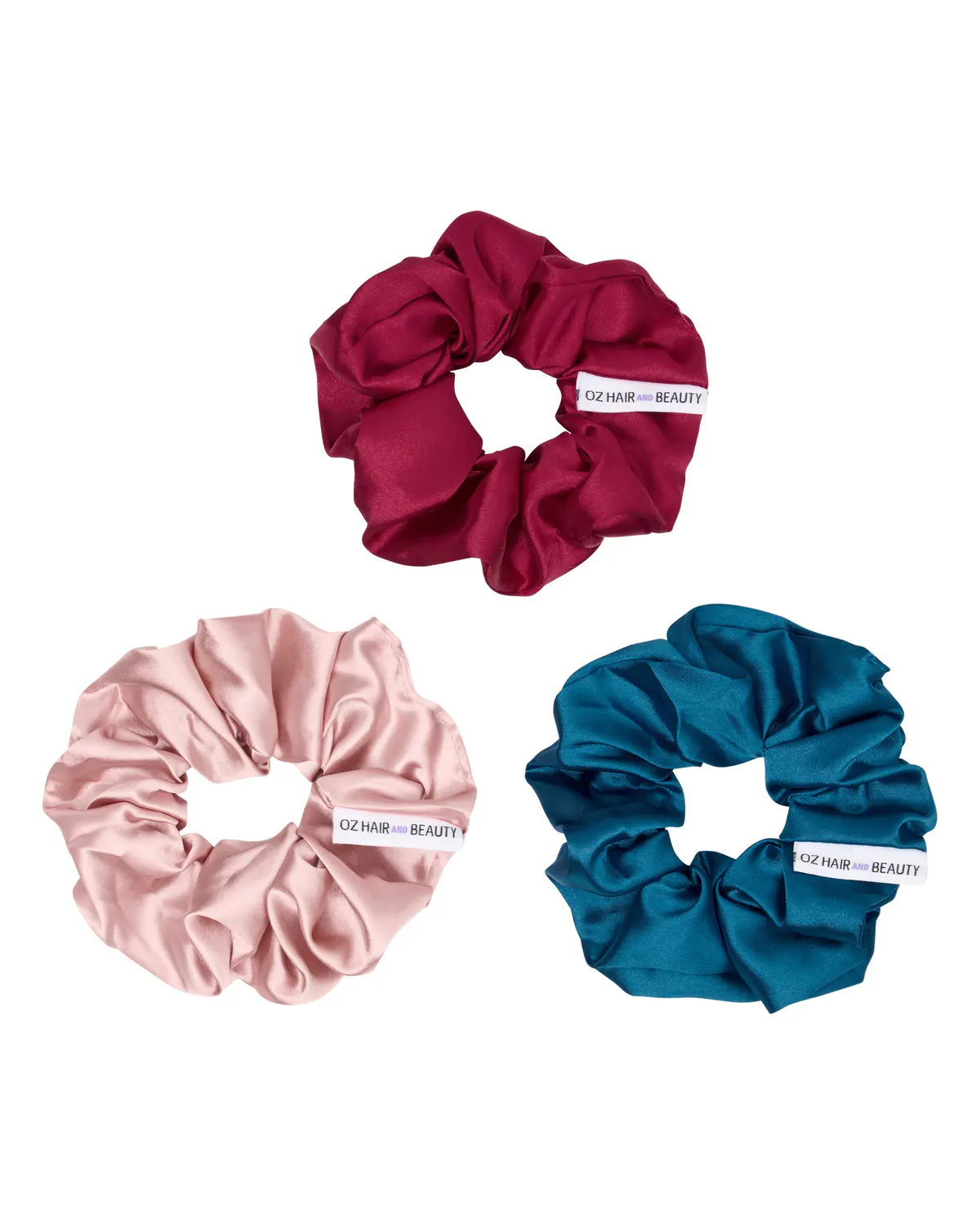 Oz Essentials Large Scrunchie Trio Set - Berry Bliss