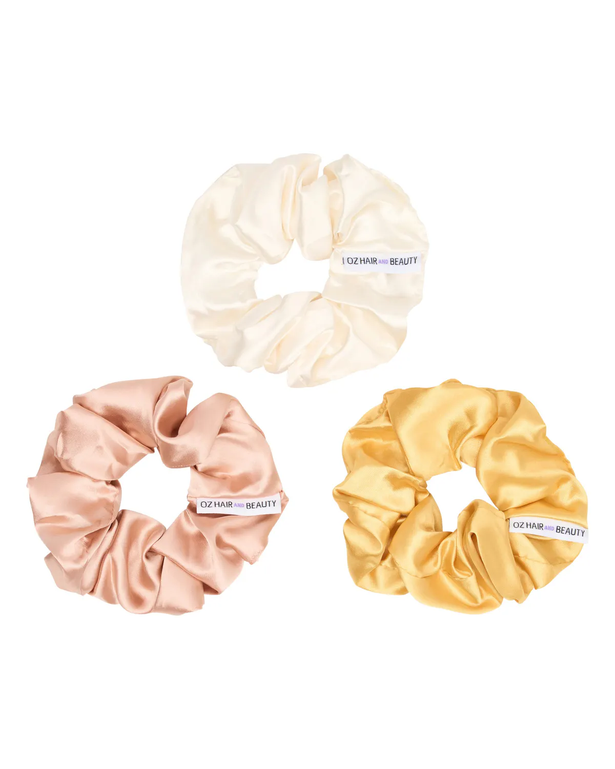 Oz Essentials Large Scrunchie Trio Set - Neutrals
