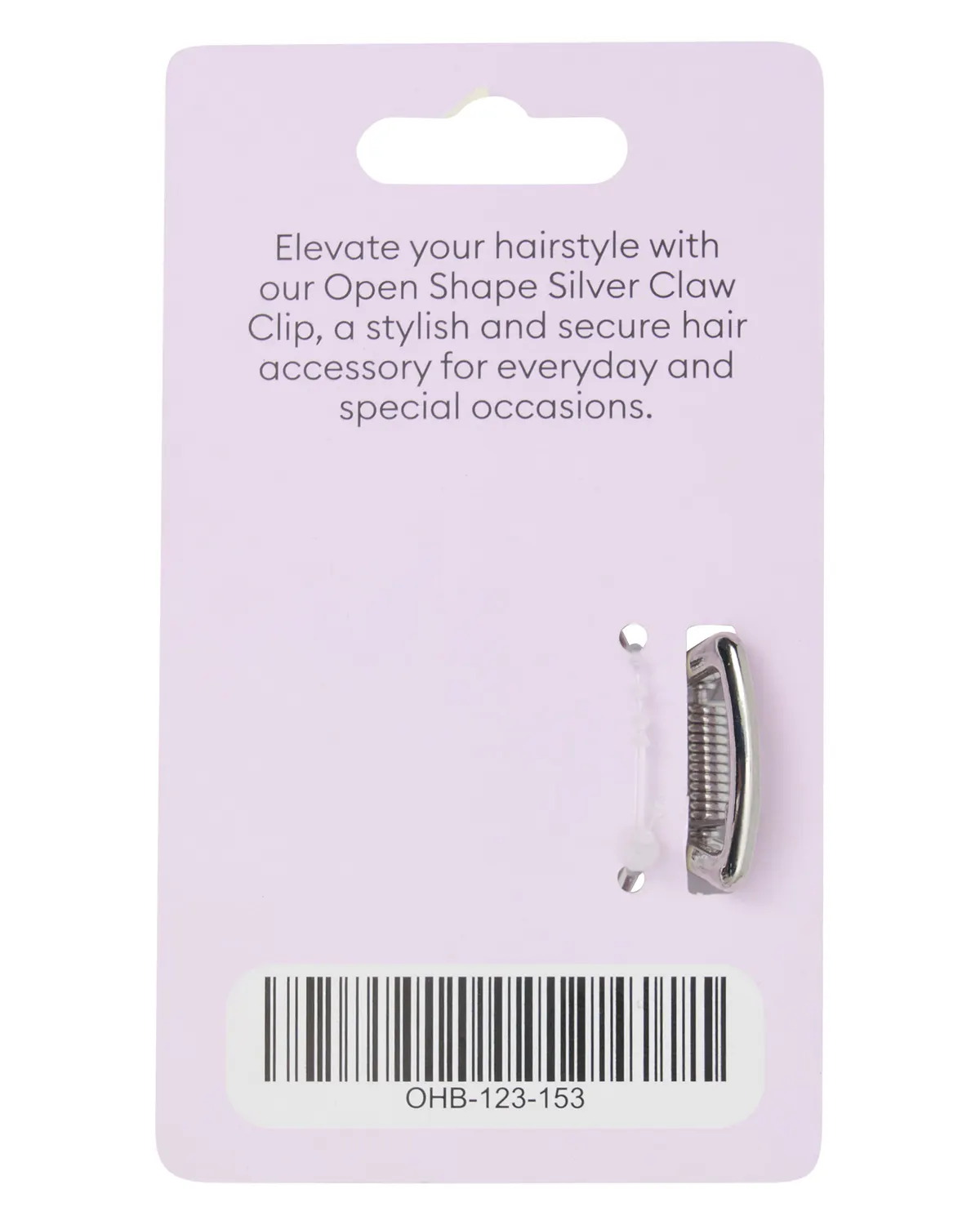 Oz Essentials Metal Claw Clip - Silver, view 3