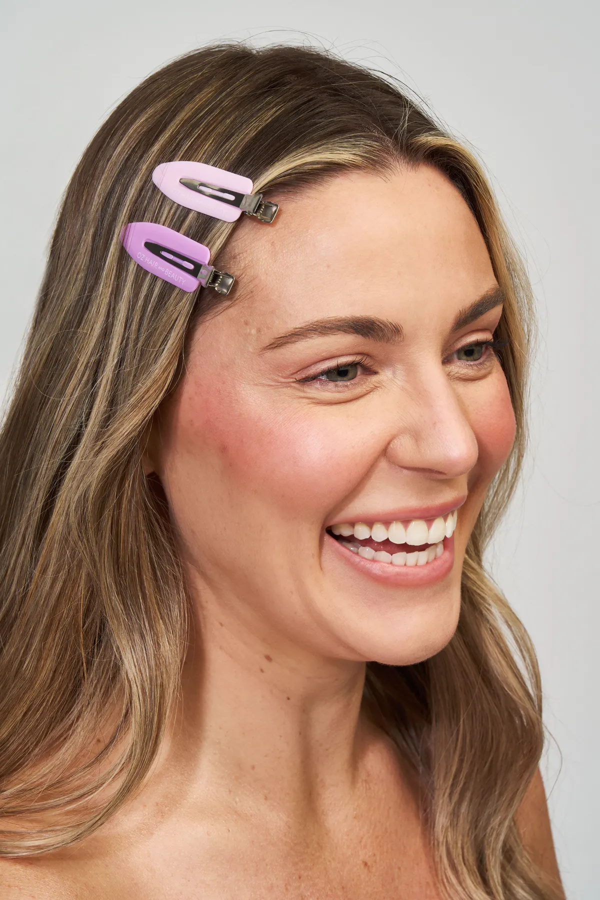 Oz Essentials Creaseless Hair Clips - Purple/Pink, view 2