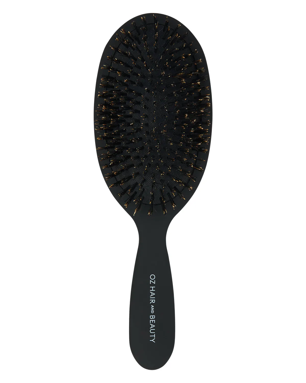 Oz Essentials Boar Bristle Oval Detangler Brush - Black
