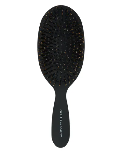 Oz Essentials Boar Bristle Oval Detangler Brush - Black