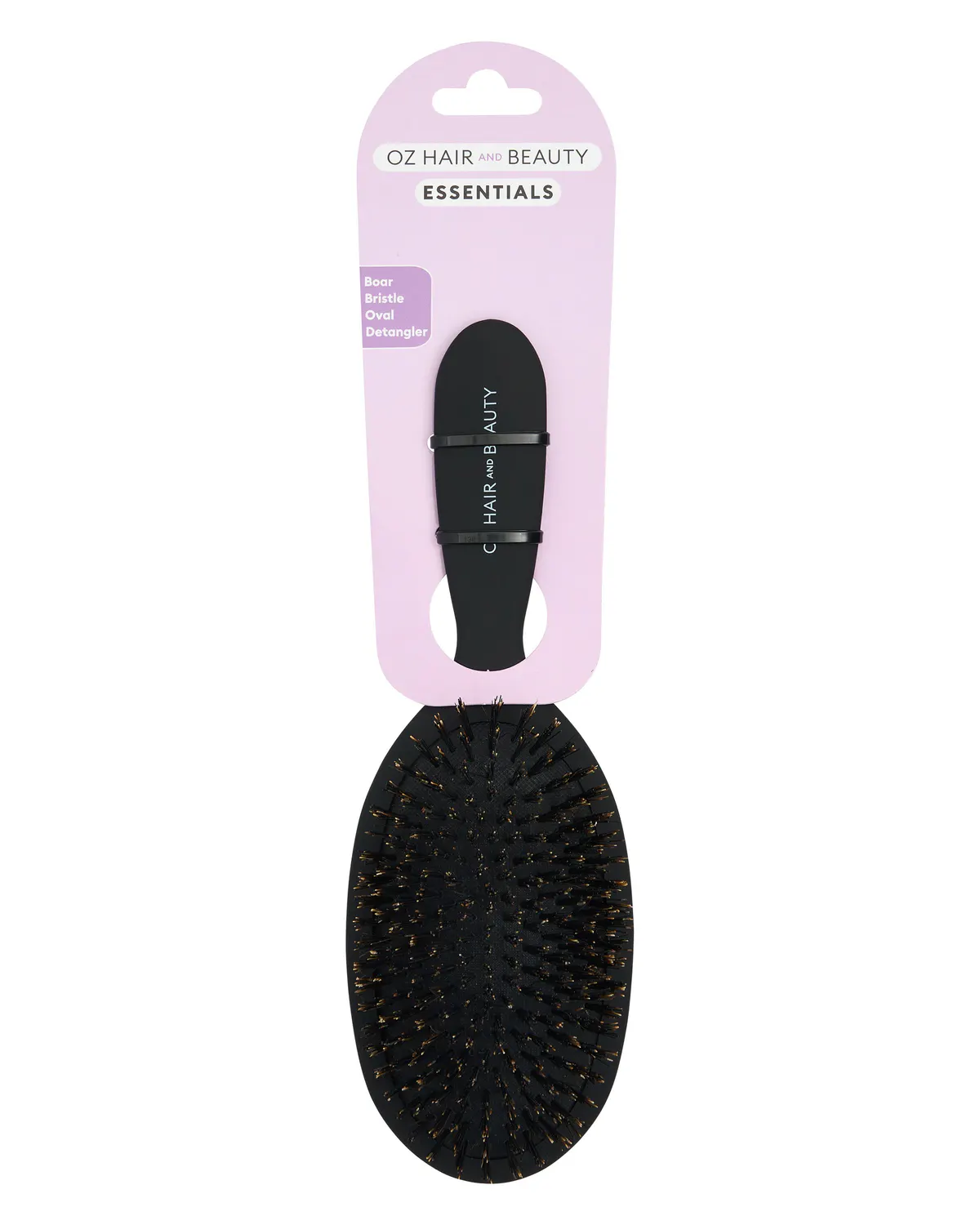 Oz Essentials Boar Bristle Oval Detangler Brush - Black, view 2