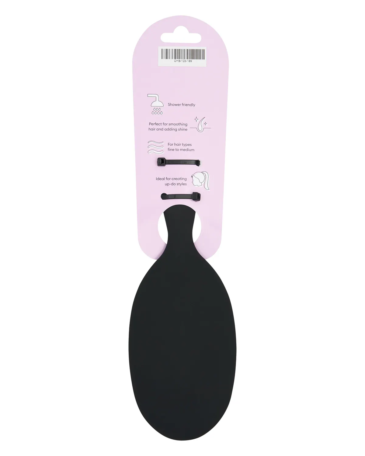Oz Essentials Boar Bristle Oval Detangler Brush - Black, view 3