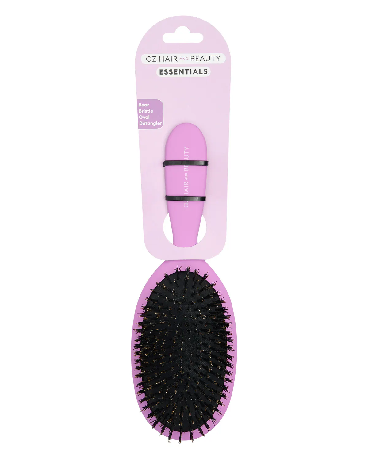Oz Essentials Boar Bristle Oval Detangler Brush - Purple, view 3