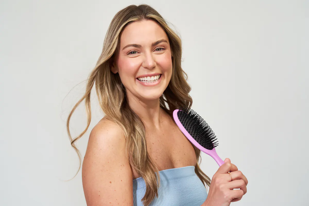 Oz Essentials Oval Cushion Detangler Brush - Purple, view 2