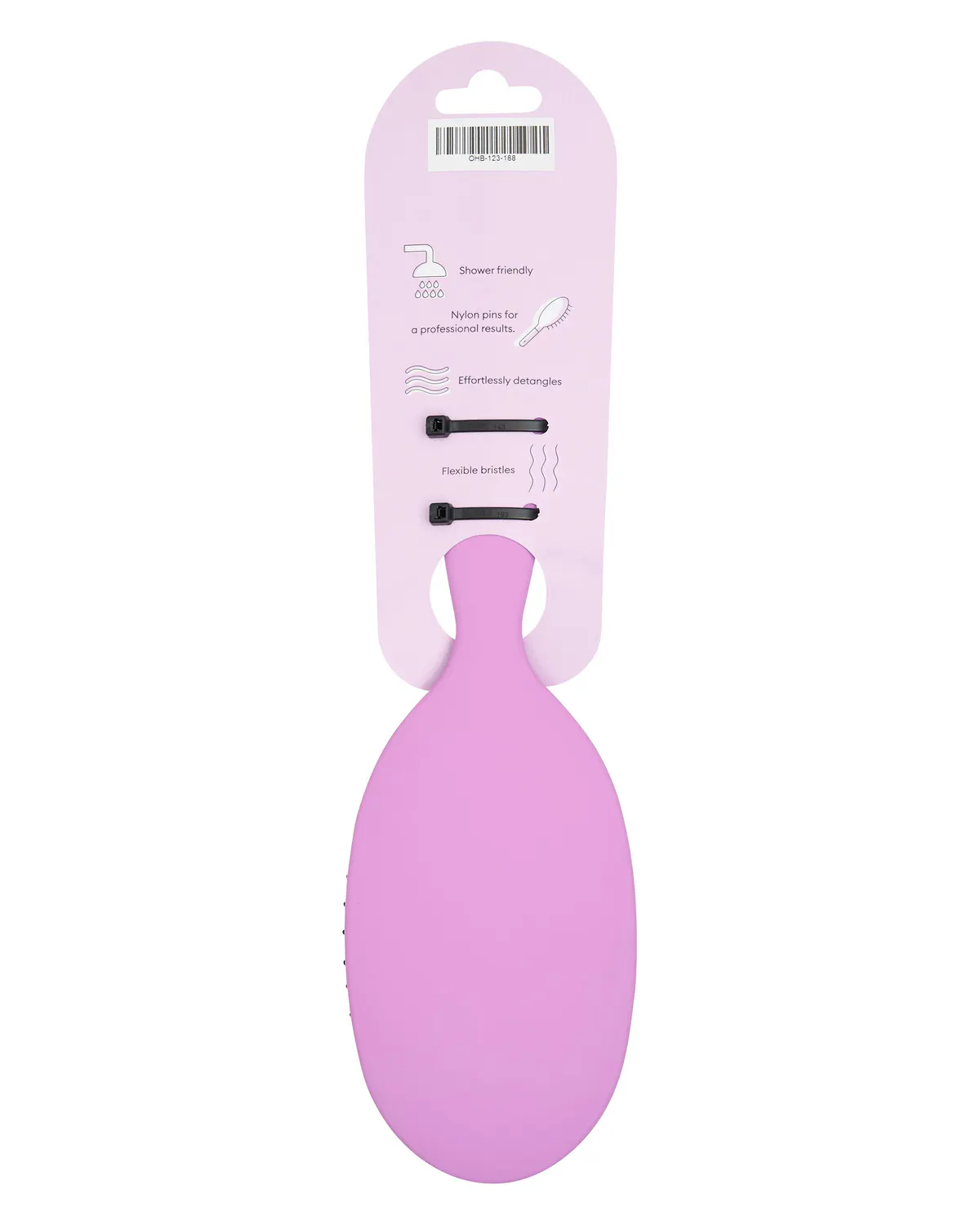 Oz Essentials Oval Cushion Detangler Brush - Purple, view 4