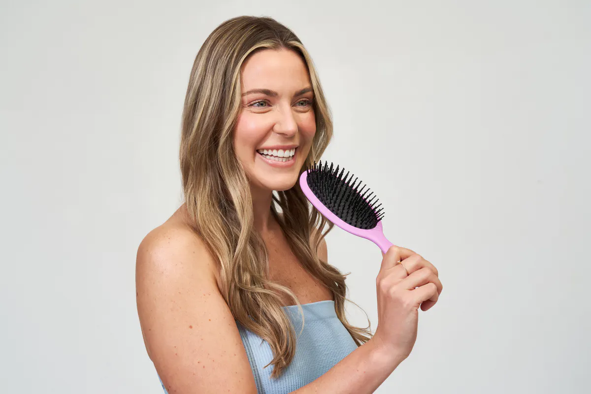 Oz Essentials Oval Cushion Detangler Brush - Purple, view 5