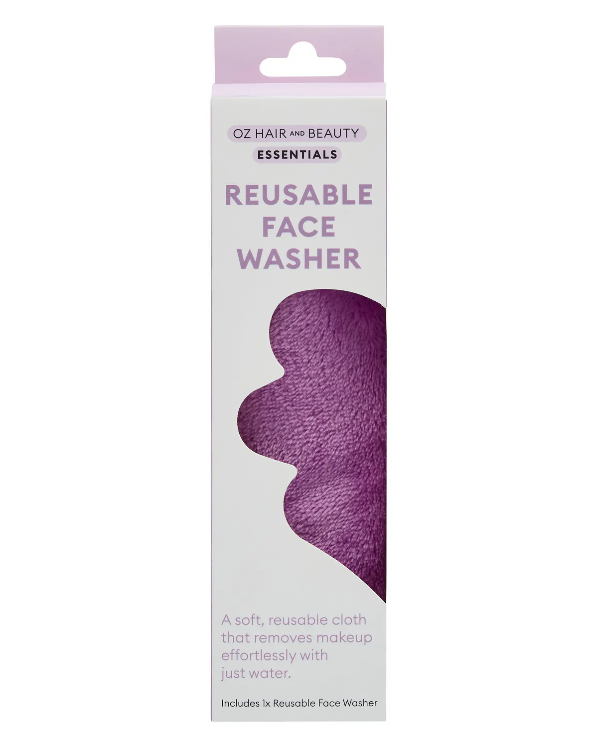 Oz Essentials Reusable Face Washer - Purple, view 2