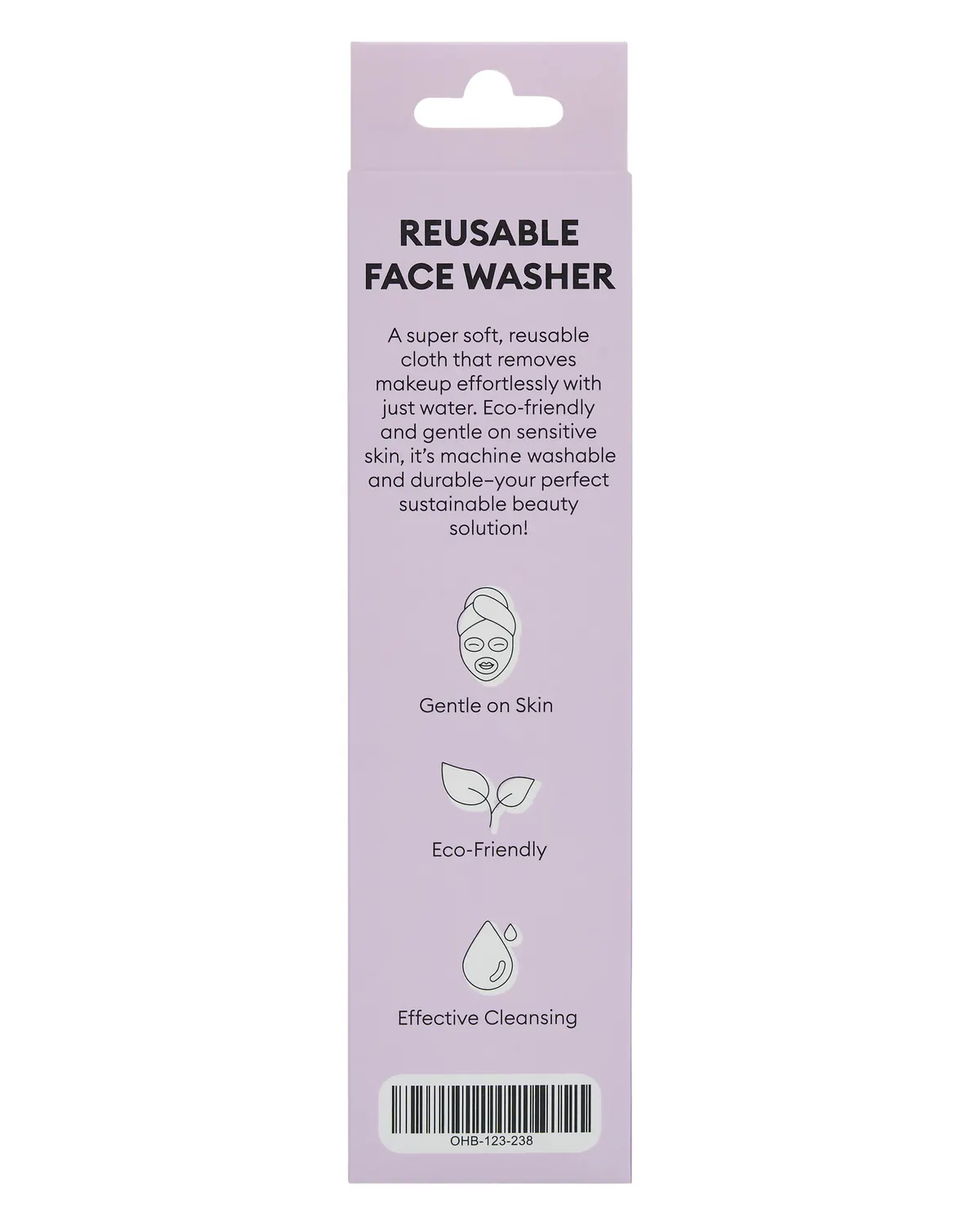Oz Essentials Reusable Face Washer - Purple, view 3