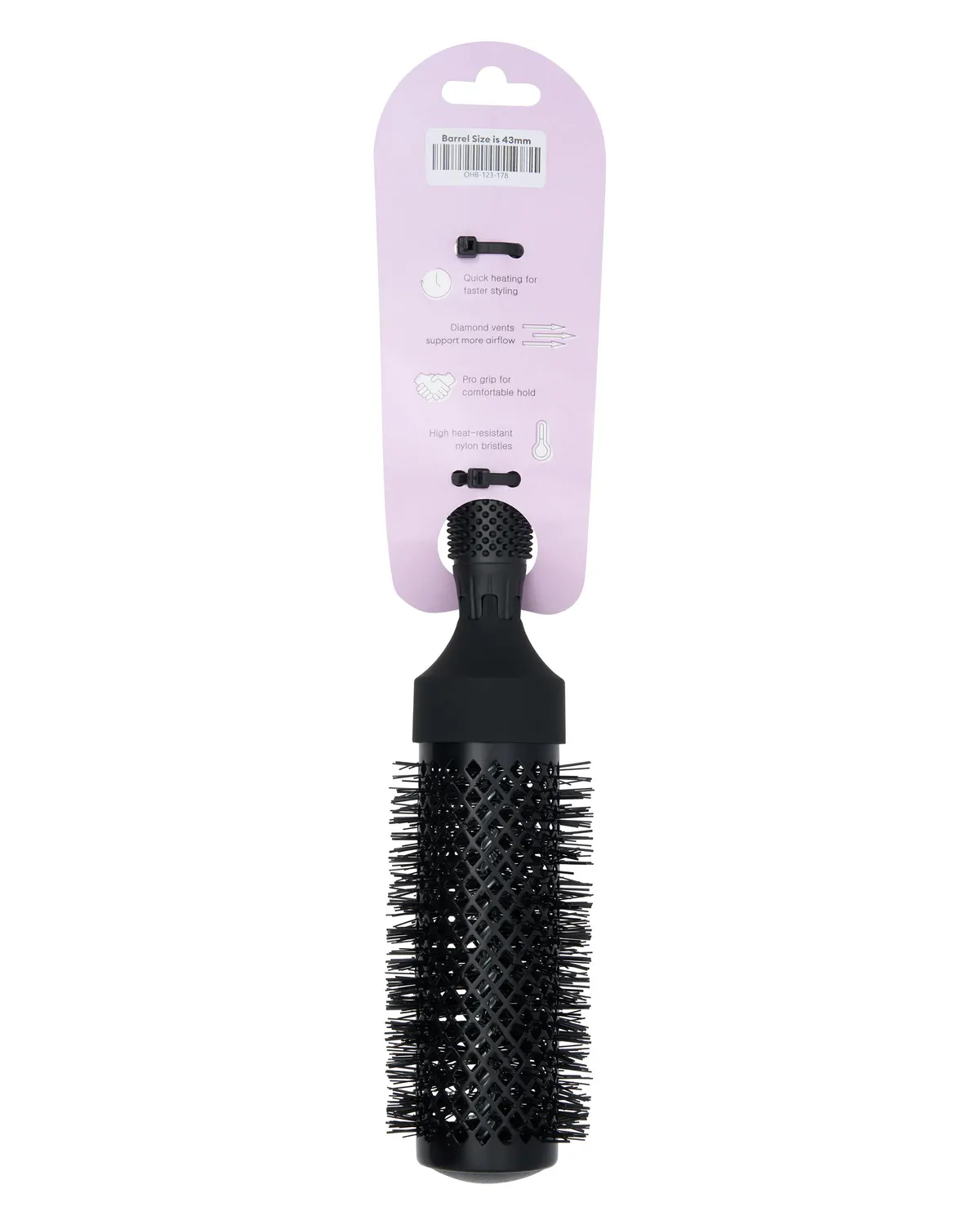 Oz Essentials Salon Pro Brush 43mm - Black, view 3