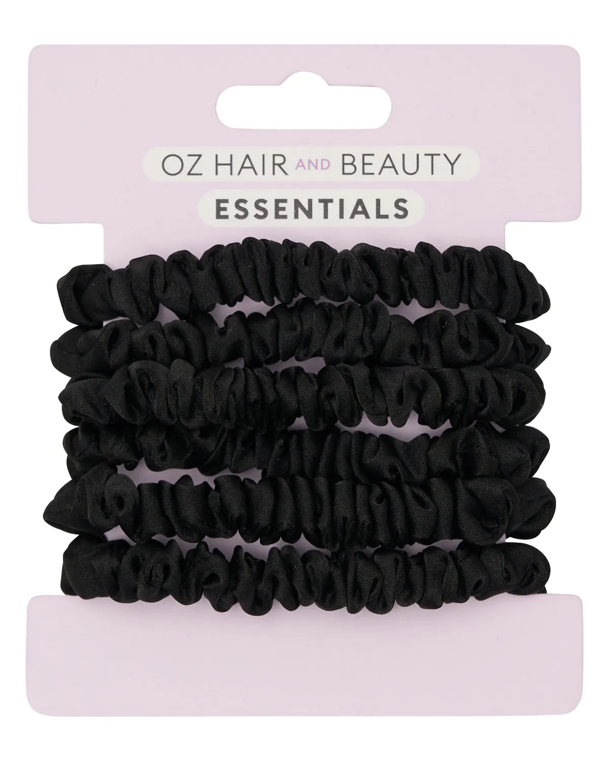 Oz Essentials Small Scrunchie 6 Pack - Black