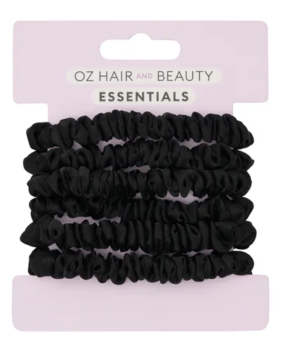 Oz Essentials Small Scrunchie 6 Pack - Black