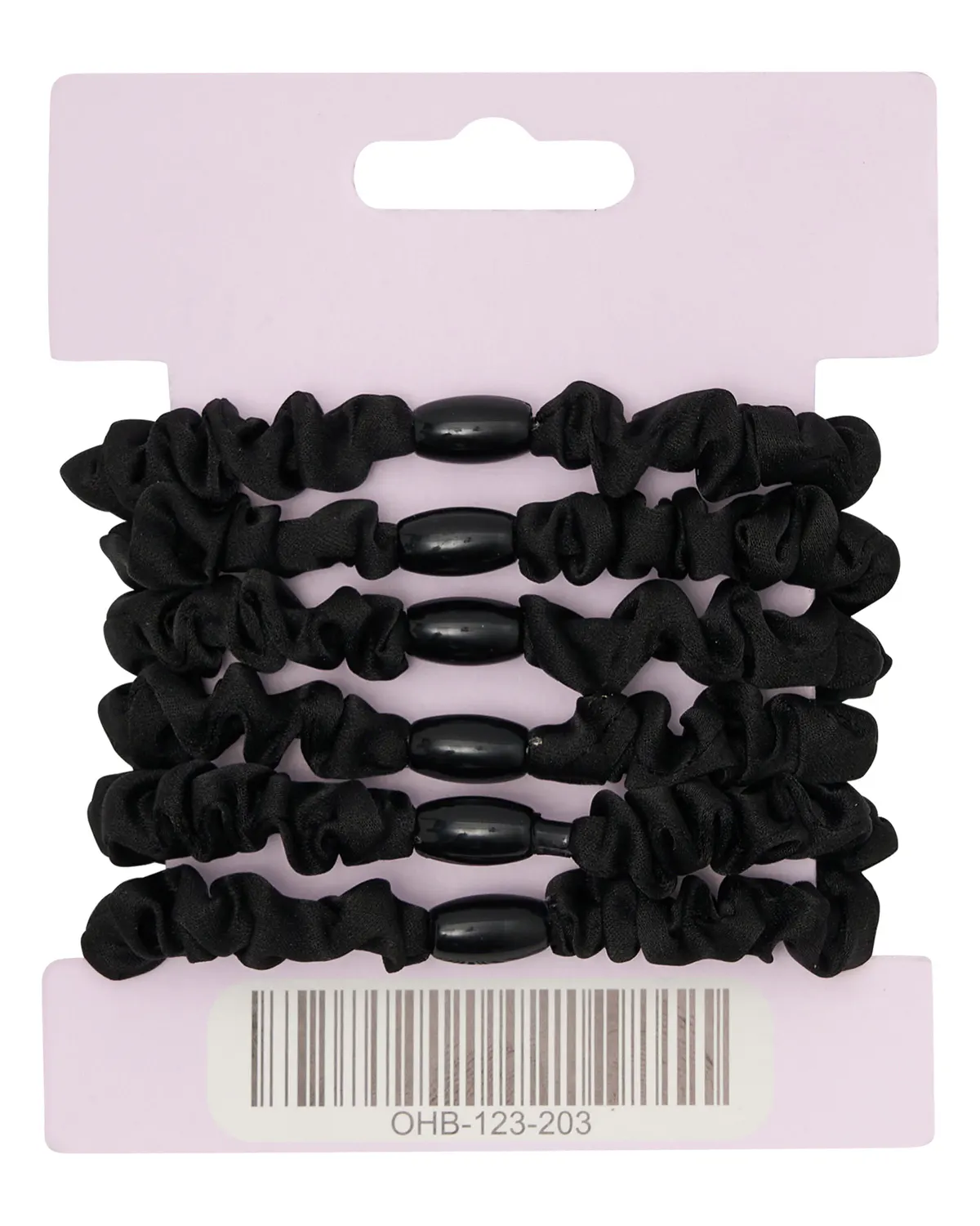 Oz Essentials Small Scrunchie 6 Pack - Black, view 2