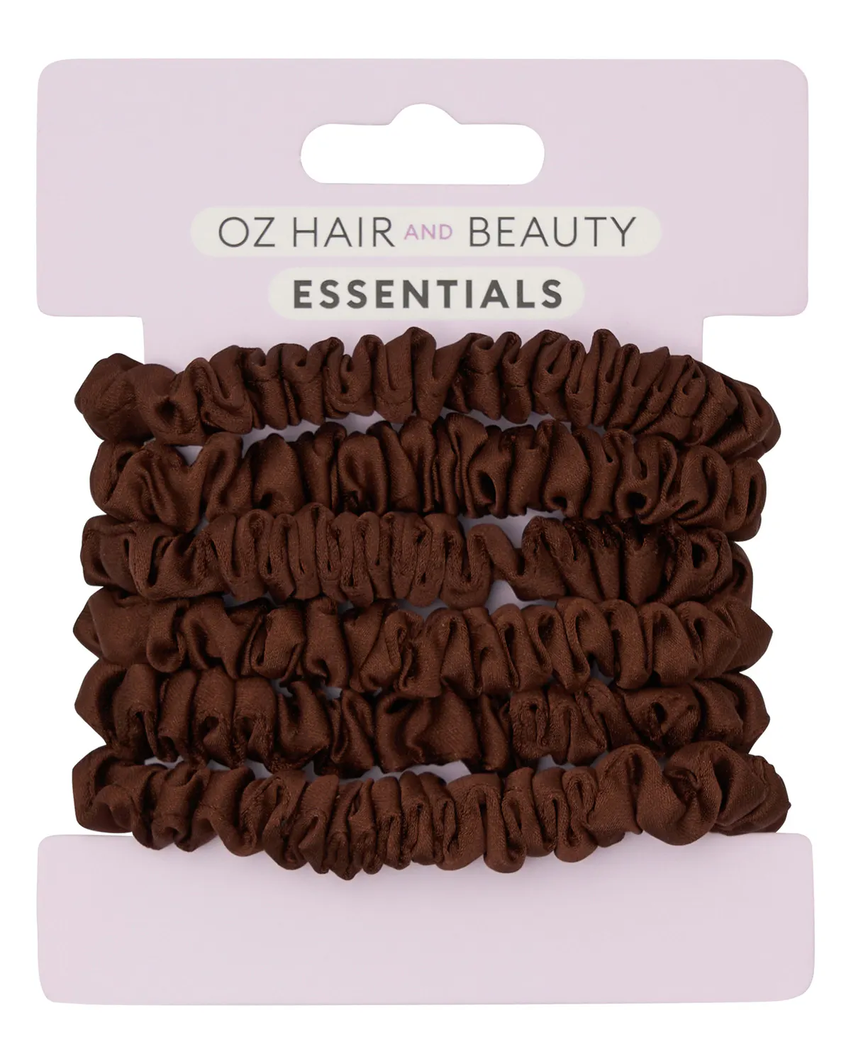 Oz Essentials Small Scrunchie 6 Pack - Brown